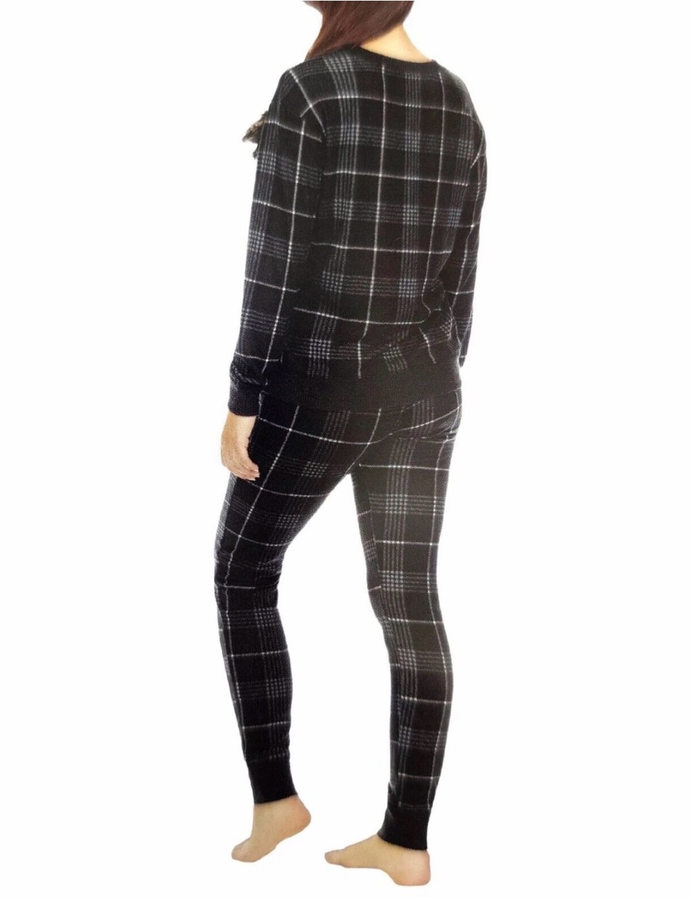 Honeydew Intimates Black Plaid Crewneck Sweater - Picture 2 of 3